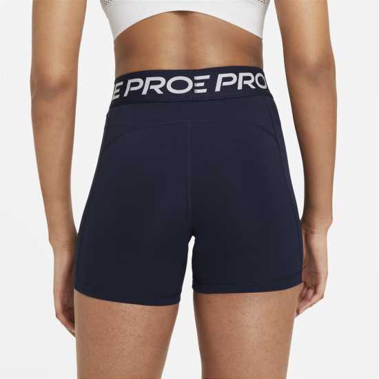 Nike Дамски Шорти Pro 5Inch Shorts Womens Обсидиан/Бял Дамски клинове за фитнес