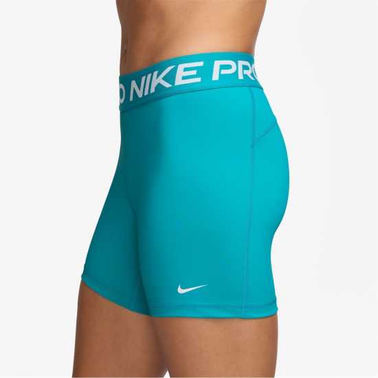 Nike Дамски Шорти Pro 5Inch Shorts Womens Кактус / Бяло Дамски клинове за фитнес