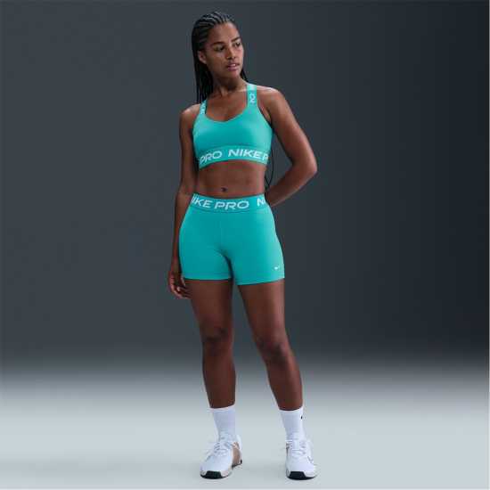 Nike Дамски Шорти Pro 5Inch Shorts Womens Кактус / Бяло Дамски клинове за фитнес