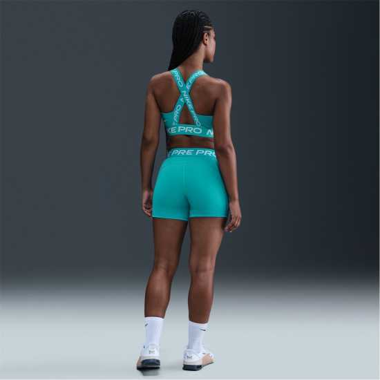Nike Дамски Шорти Pro 5Inch Shorts Womens Кактус / Бяло Дамски клинове за фитнес