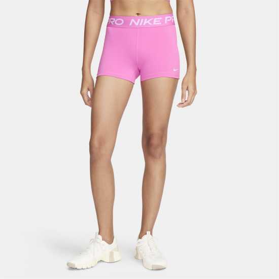 Nike Дамски Шорти Pro Three Inch Shorts Womens Plyfl Pink/Wht Дамски клинове за фитнес