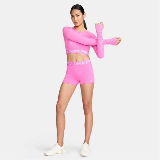 Nike Дамски Шорти Pro Three Inch Shorts Womens Plyfl Pink/Wht Дамски клинове за фитнес