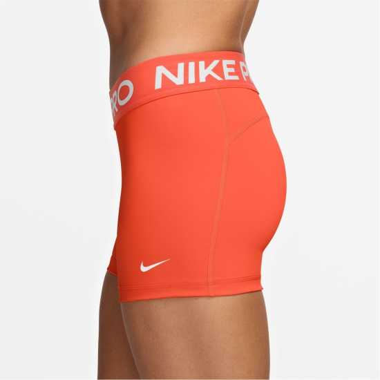 Nike Дамски Шорти Pro Three Inch Shorts Womens Оранжево/Бяло Дамски клинове за фитнес