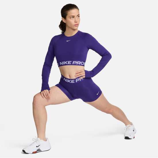 Nike Дамски Шорти Pro Three Inch Shorts Womens Court Prpl/Wht Дамски клинове за фитнес