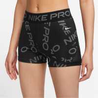 Nike Дамски Шорти Pro Three Inch Shorts Womens Black AOP Дамски клинове за фитнес