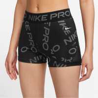 Nike Дамски Шорти Pro Three Inch Shorts Womens Black/Purple Дамски клинове за фитнес