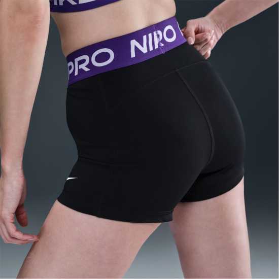 Nike Дамски Шорти Pro Three Inch Shorts Womens Black/Purple Дамски клинове за фитнес