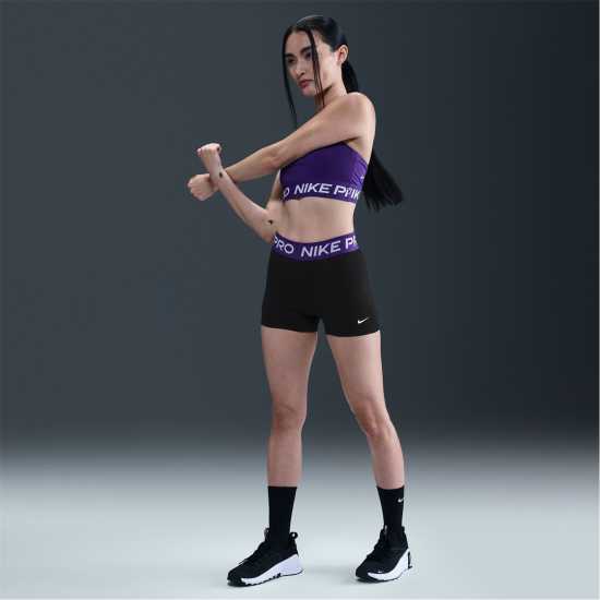 Nike Дамски Шорти Pro Three Inch Shorts Womens Black/Purple Дамски клинове за фитнес