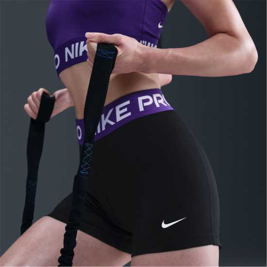 Nike Дамски Шорти Pro Three Inch Shorts Womens Black/Purple Дамски клинове за фитнес