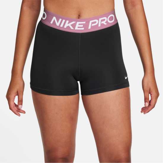 Nike Дамски Шорти Pro Three Inch Shorts Womens Черно/Розово Дамски клинове за фитнес