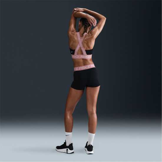 Nike Дамски Шорти Pro Three Inch Shorts Womens Черно/Розово Дамски клинове за фитнес