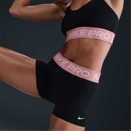 Nike Дамски Шорти Pro Three Inch Shorts Womens Черно/Розово Дамски клинове за фитнес