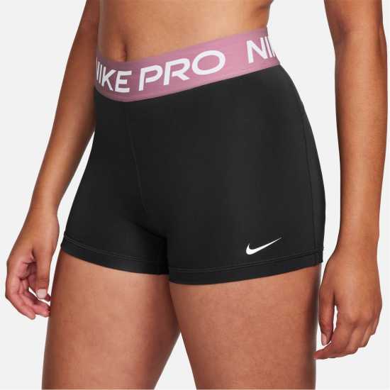 Nike Дамски Шорти Pro Three Inch Shorts Womens Черно/Розово Дамски клинове за фитнес