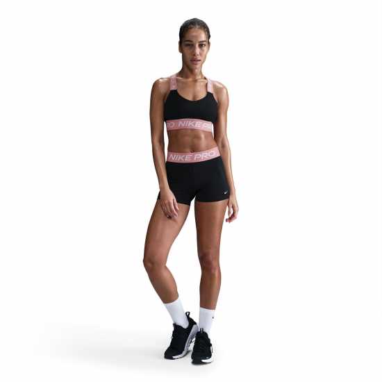 Nike Дамски Шорти Pro Three Inch Shorts Womens Черно/Розово Дамски клинове за фитнес