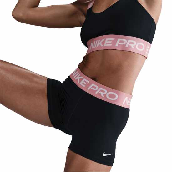 Nike Дамски Шорти Pro Three Inch Shorts Womens Черно/Розово Дамски клинове за фитнес