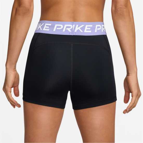 Nike Дамски Шорти Pro Three Inch Shorts Womens Черно/Лилаво Дамски клинове за фитнес