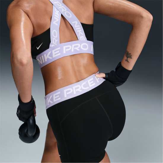 Nike Дамски Шорти Pro Three Inch Shorts Womens Черно/Лилаво Дамски клинове за фитнес