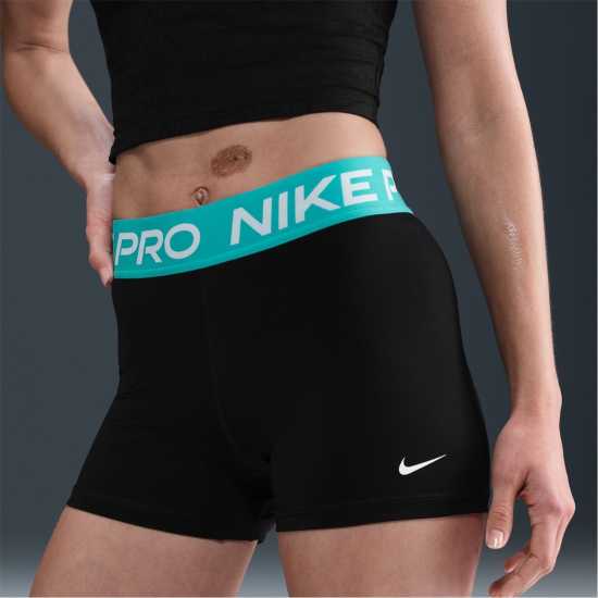 Дамски клинове за фитнес Nike Дамски Шорти Pro Three Inch Shorts Womens Черно/Кактус/Бяло Nike Дамски Шорти Pro Three Inch Shorts Womens Черно/Кактус/Бяло Дамски клинове за фитнес