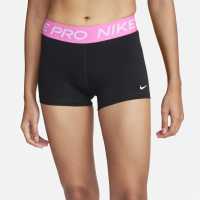 Nike Дамски Шорти Pro Three Inch Shorts Womens Blk/Ply Pnk/Wht Дамски клинове за фитнес