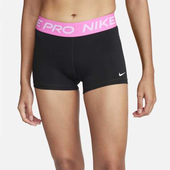 Дамски клинове за фитнес Nike Дамски Шорти Pro Three Inch Shorts Womens Blk/Ply Pnk/Wht Nike Дамски Шорти Pro Three Inch Shorts Womens Blk/Ply Pnk/Wht Дамски клинове за фитнес