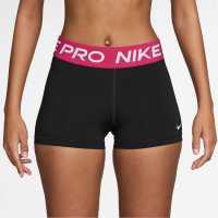 Nike Дамски Шорти Pro Three Inch Shorts Womens Black/Rush Pink Дамски клинове за фитнес