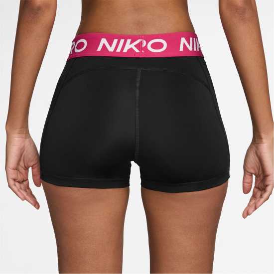 Nike Дамски Шорти Pro Three Inch Shorts Womens Black/Rush Pink Дамски клинове за фитнес