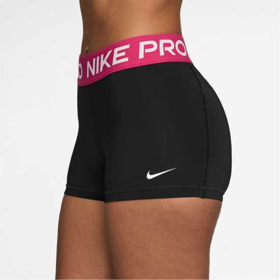 Nike Дамски Шорти Pro Three Inch Shorts Womens Black/Rush Pink Дамски клинове за фитнес