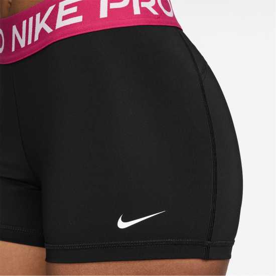 Nike Дамски Шорти Pro Three Inch Shorts Womens Black/Rush Pink Дамски клинове за фитнес