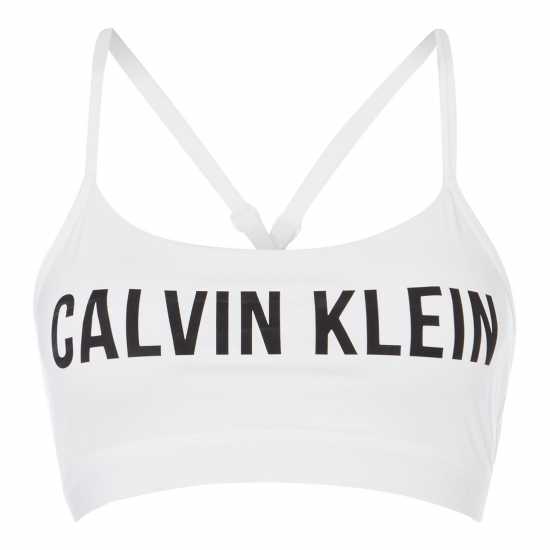 Calvin Klein Performance Low Logo Sports Bra White - Спортни сутиени