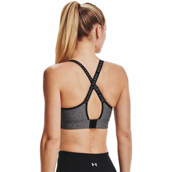 Under Armour Armour Infinity Mid Heather Cover Sports Bra Charcoal/Black - Спортни сутиени