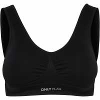 Only Play Play Black Seamless Ruched Sports Bra