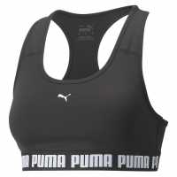Puma Strong Medium Impact Sports Bra Womens Black Спортни сутиени