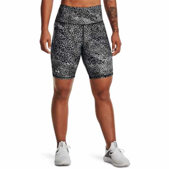 Under Armour Дамски Шорти Armour Heatgear Bike Shorts Womens AOP Black/HGrey - Дамски клинове за фитнес