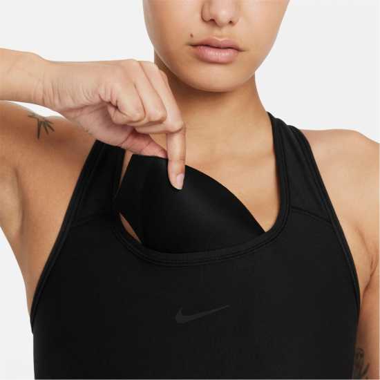 Nike Дамски Спортен Сутиен За Средно Интензивни Тренировки Seamless Medium Support Bra Black/Grey Спортни сутиени