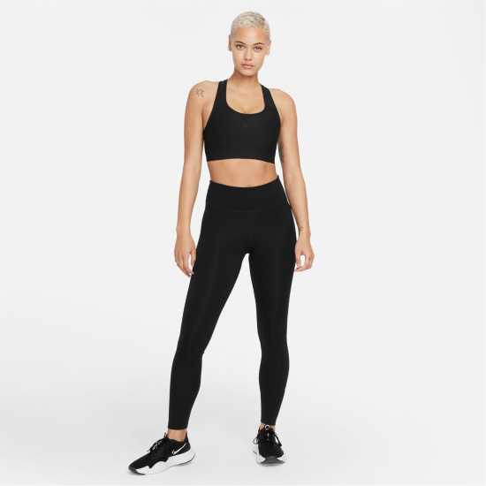 Nike Дамски Спортен Сутиен За Средно Интензивни Тренировки Seamless Medium Support Bra Black/Grey Спортни сутиени