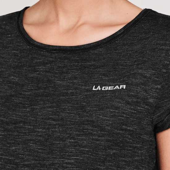 La Gear Тениска Loose T Shirt Black Дамски тениски с яка