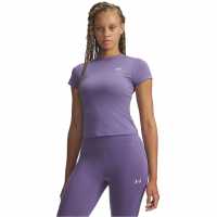 Under Armour Womens Motion Short Sleeve Performance Gym Top Purple/White Under Armour Womens Motion Short Sleeve Performance Gym Top Purple/White