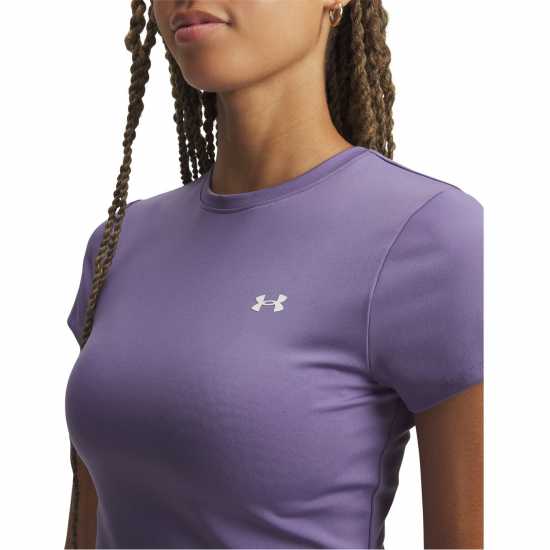 Under Armour Womens Motion Short Sleeve Performance Gym Top Purple/White Under Armour Womens Motion Short Sleeve Performance Gym Top Purple/White