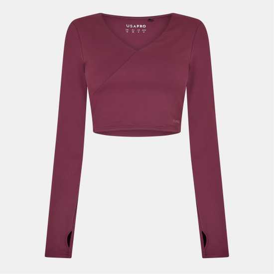 Usa Pro Wrap Front Top Womens Dark Cherry 