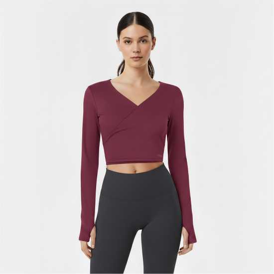 Usa Pro Wrap Front Top Womens Dark Cherry 