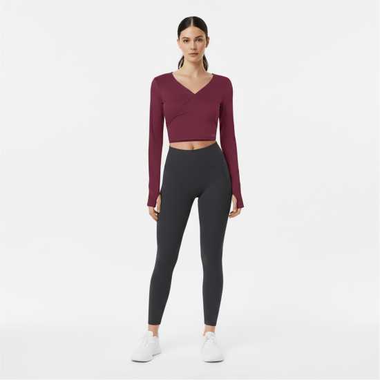 Usa Pro Wrap Front Top Womens Dark Cherry 
