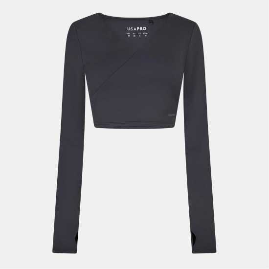 Usa Pro Wrap Front Top Womens Black 