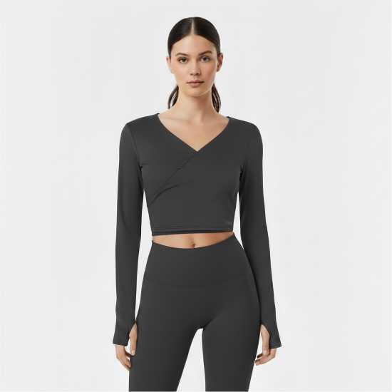 Usa Pro Wrap Front Top Womens Black 