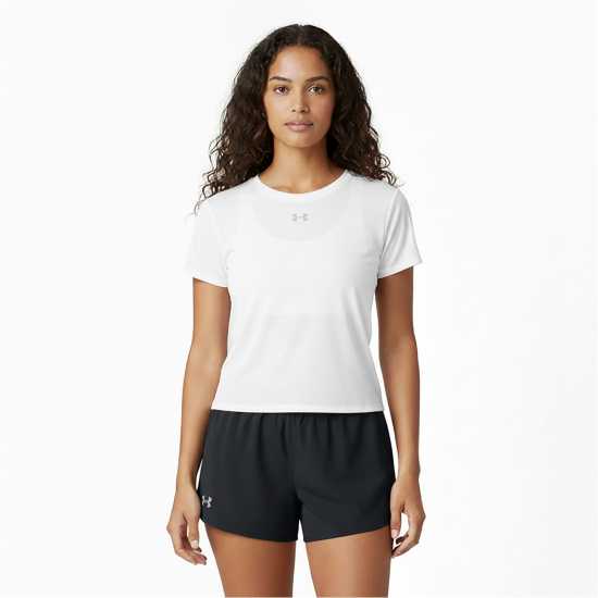 Under Armour Women's Velociti Short Sleeve Performance Gym Top White/Reflect 