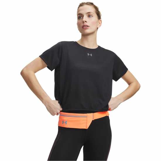 Under Armour Women's Velociti Short Sleeve Performance Gym Top Black/Reflect 