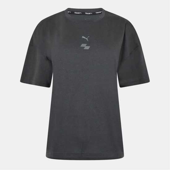 Puma Women's Hyrox Short-Sleeve Performance Gym Top Тъмно сиво 