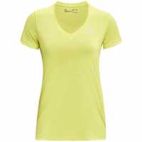 Under Armour Дамска Тениска Tech Twist T Shirt Ladies Lime Yellow Атлетика