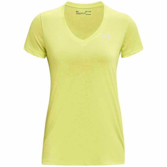 Under Armour Дамска Тениска Tech Twist T Shirt Ladies Lime Yellow - Атлетика