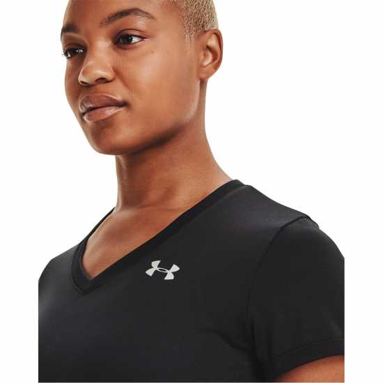 Under Armour Tech™ V-Neck Short Sleeve Womens Черно 