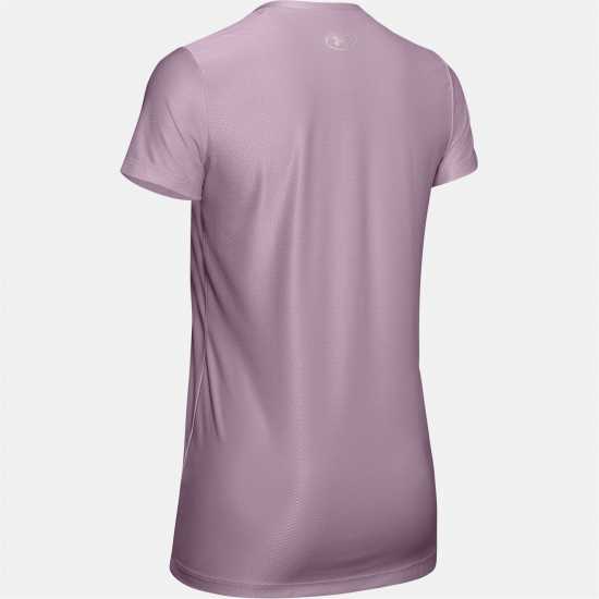 Under Armour Дамска Тениска Tech Solid T Shirt Ladies Rebel Pink - Дамски тениски и фланелки